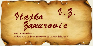 Vlajko Zamurović vizit kartica